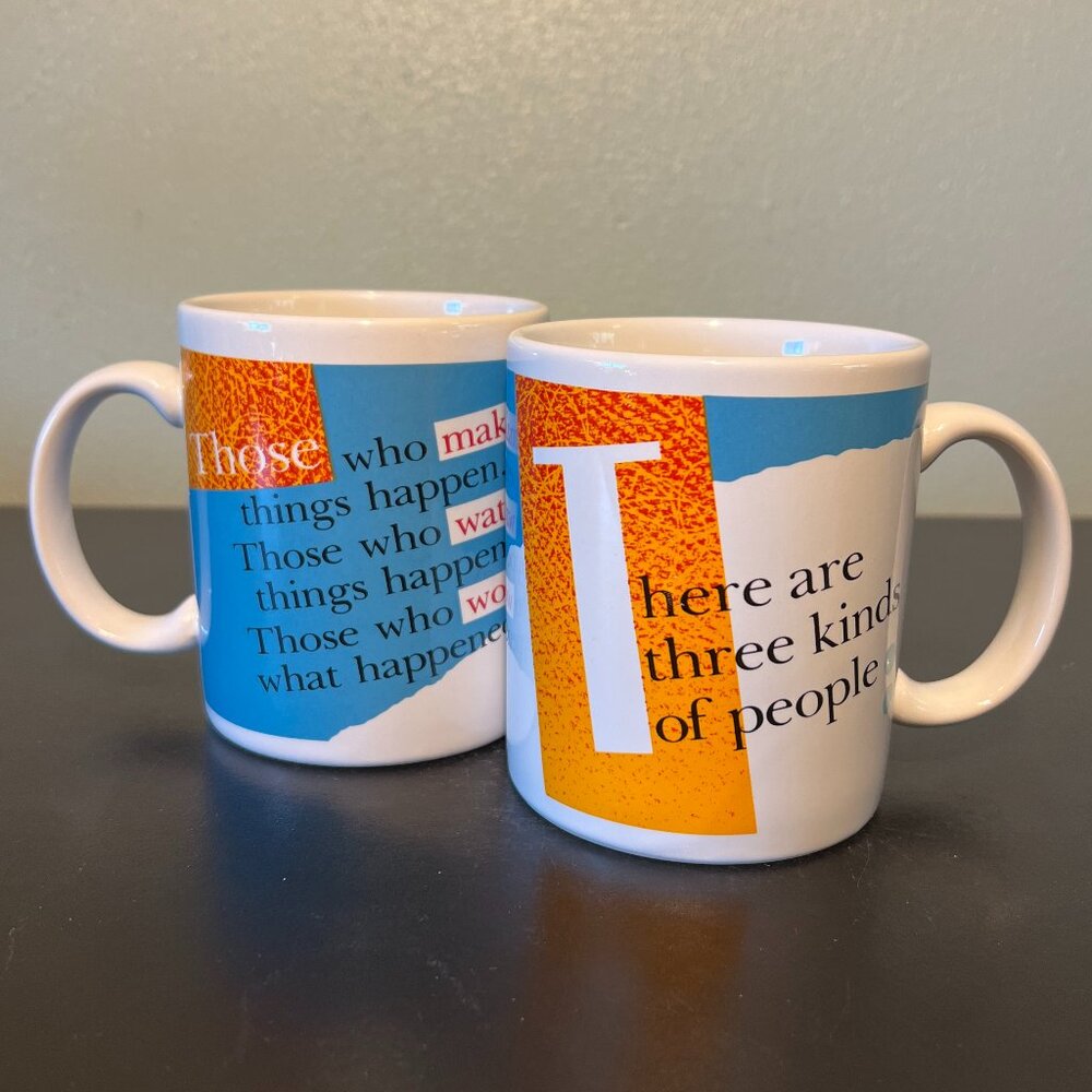 HALLMARK There are Three Kinds of People Ceramic Coffee Mug Set of 2 Quote Cup